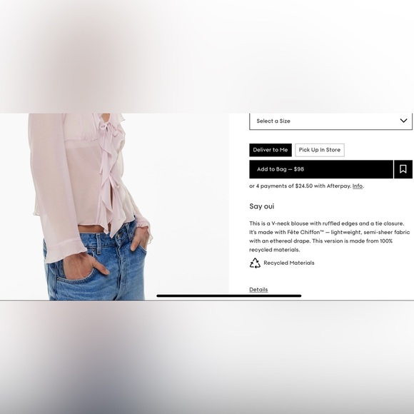 Aritzia frenchy blouse (limited color lilac) - Picture 7 of 7